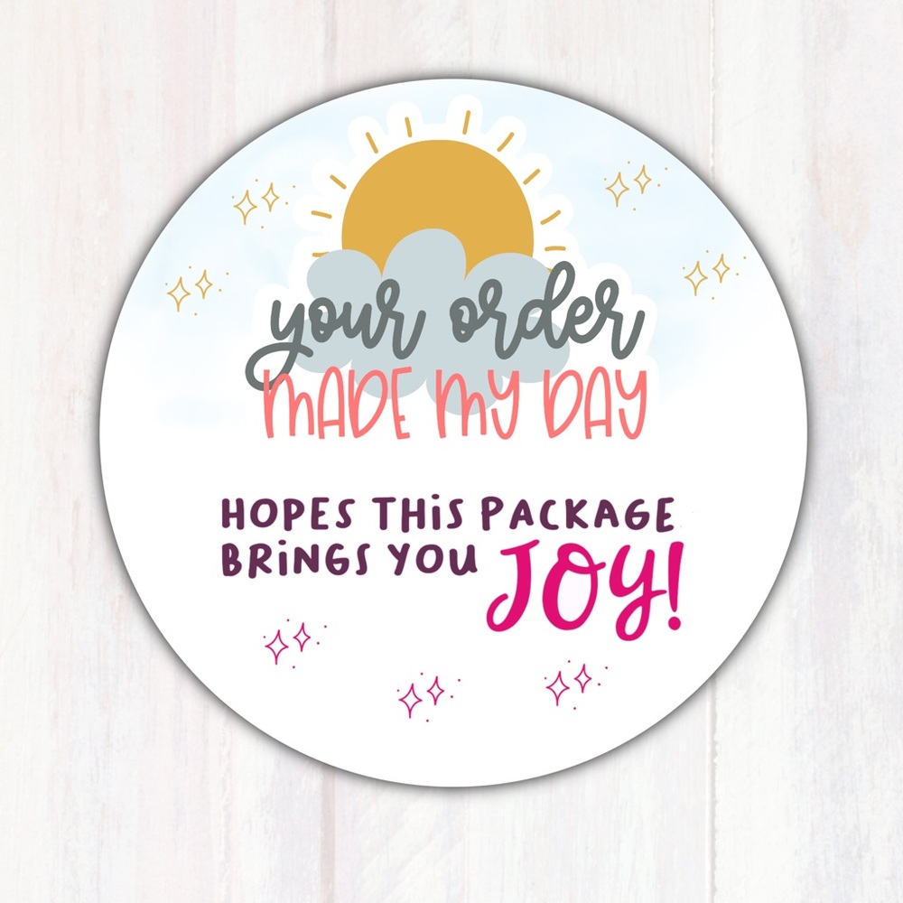100 Posh Order Stickers Labels 2” Round for Posh Seller Packages